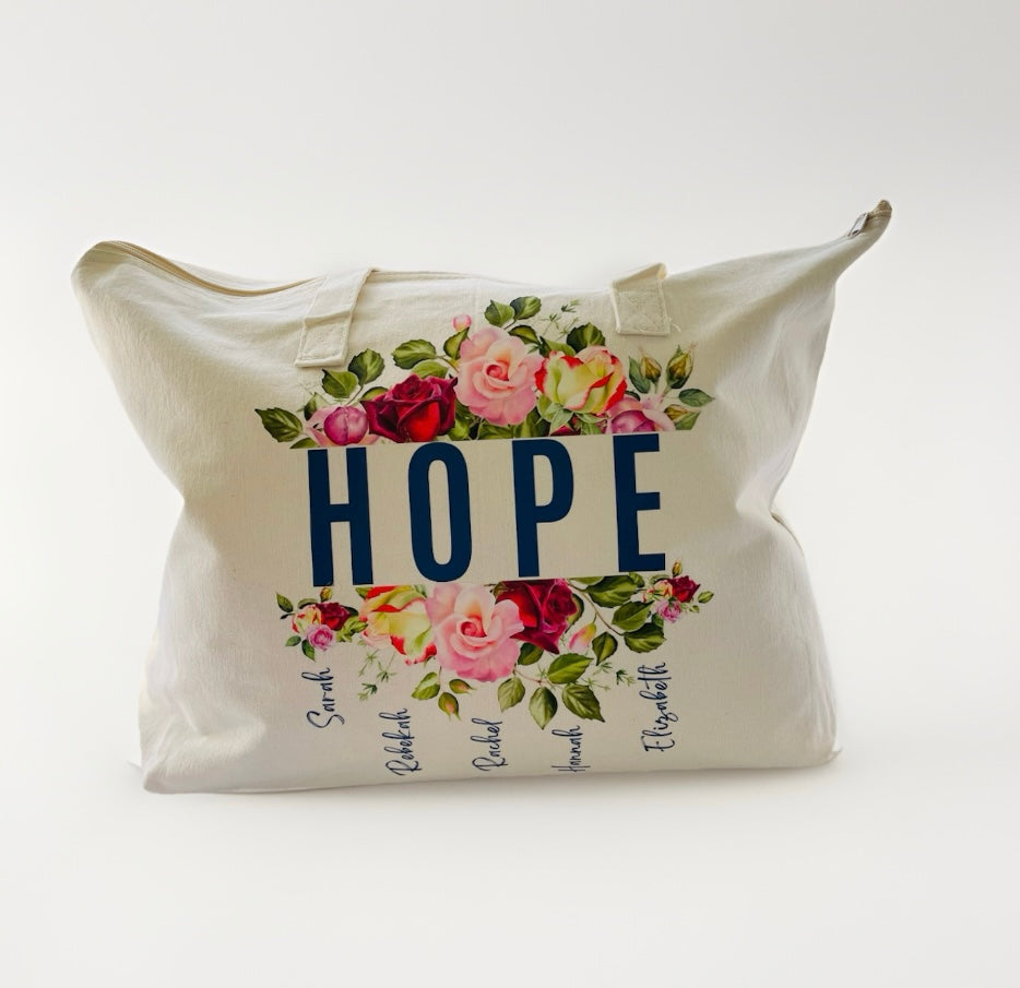 Hope Tote Bag Sarah, Rachel, Rebekah, Hannah, Elizabeth