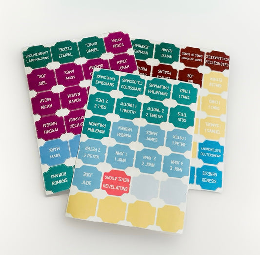 Color-Coded Bible Tabs: Waterproof Vinyl, 66 Books + Blank