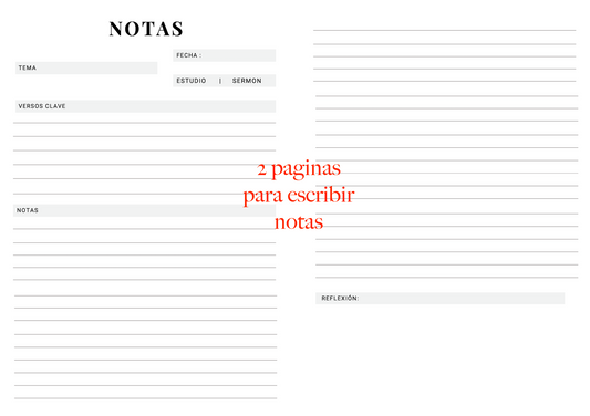 (Español) Libro de Notas Estudios Biblicos y Sermones - Montaña