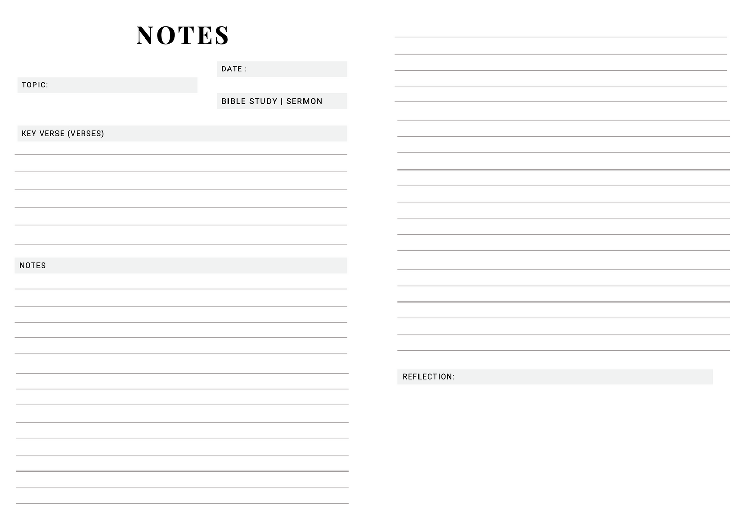 Bible Study & Sermons Notebook Leather Look