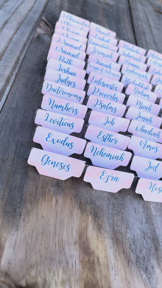 Pink Marble Bible Tabs 1" inch Bible Index Tabs Chic