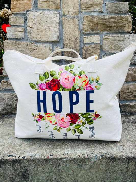 Hope Tote Bag Sarah, Rachel, Rebekah, Hannah, Elizabeth
