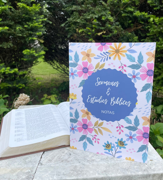 (Español) Libro de Notas de Estudio Biblia y Sermones Floral (Damas)