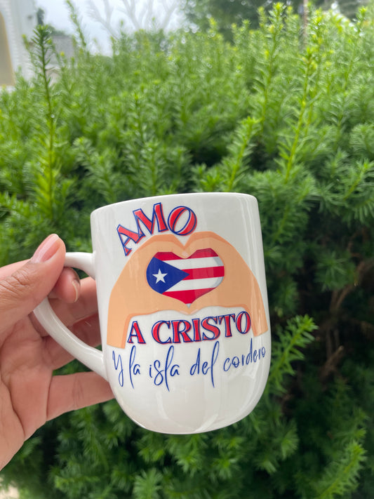 12 oz Amo a Cristo y la Isla del Cordero Taza / Mug
