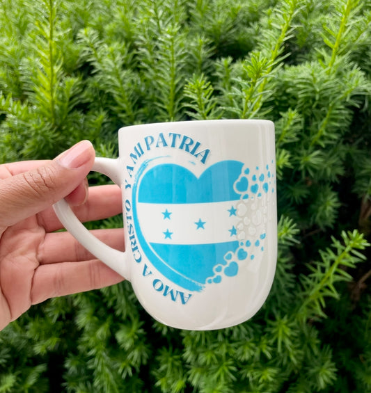 12 oz Amo a Cristo y a mi Patria Honduras Taza / Mug I love Jesus and Honduras