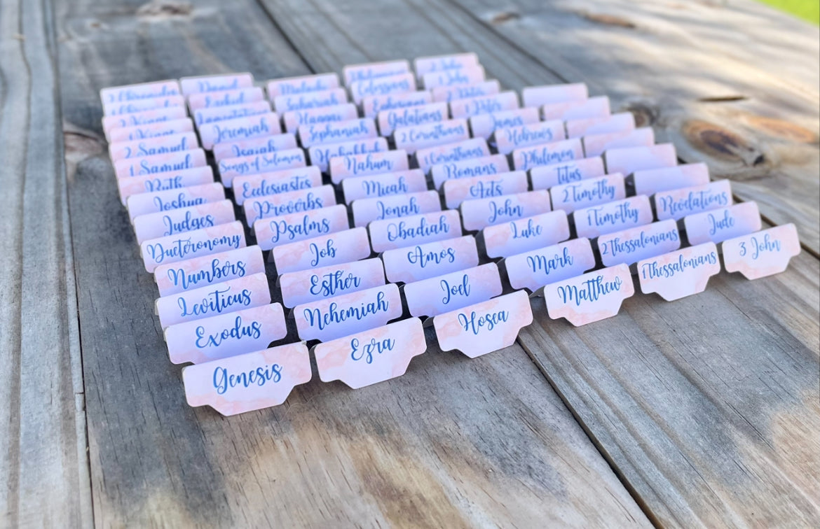 Pink Marble Bible Tabs 1" inch Bible Index Tabs Chic
