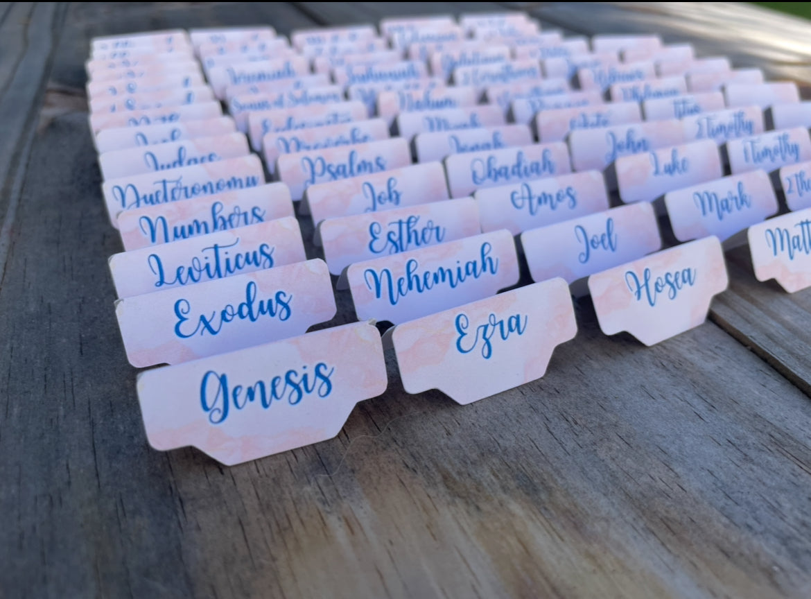 Pink Marble Bible Tabs 1" inch Bible Index Tabs Chic