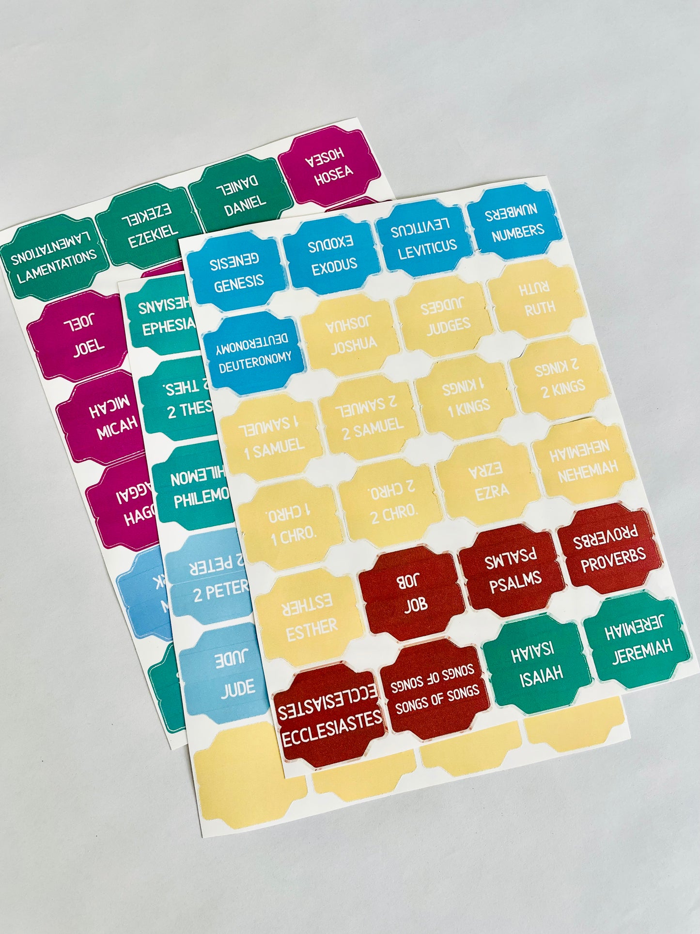 Color-Coded Bible Tabs: Waterproof Vinyl, 66 Books + Blank