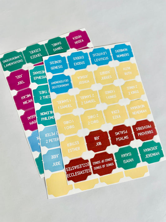 Color-Coded Bible Tabs: Waterproof Vinyl, 66 Books + Blank