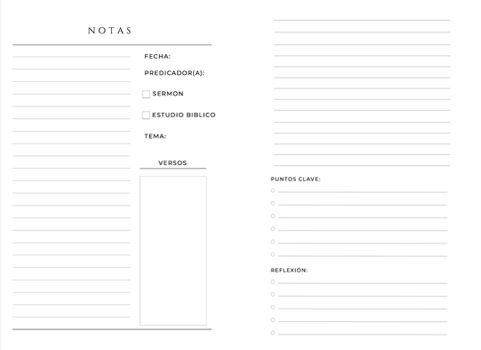 (Español) Libro de Notas de Estudio Biblia y Sermones Floral (Damas)