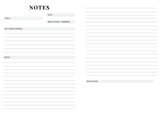 Bible Study & Sermons Notebook Leather Look