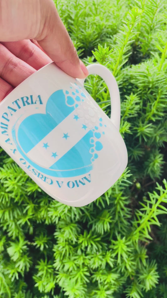12 oz Amo a Cristo y a mi Patria Honduras Taza / Mug I love Jesus and Honduras